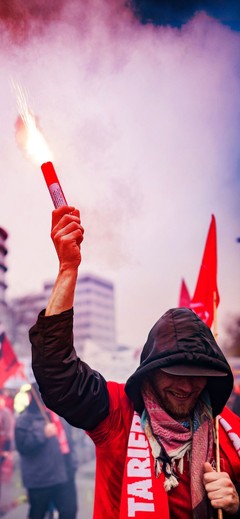 Bengalo auf der IGM Demo